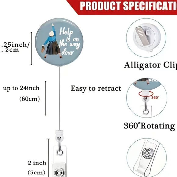 Mrs Doubtfire Help is on the way dear badge pull NEW - Picture 4 of 4